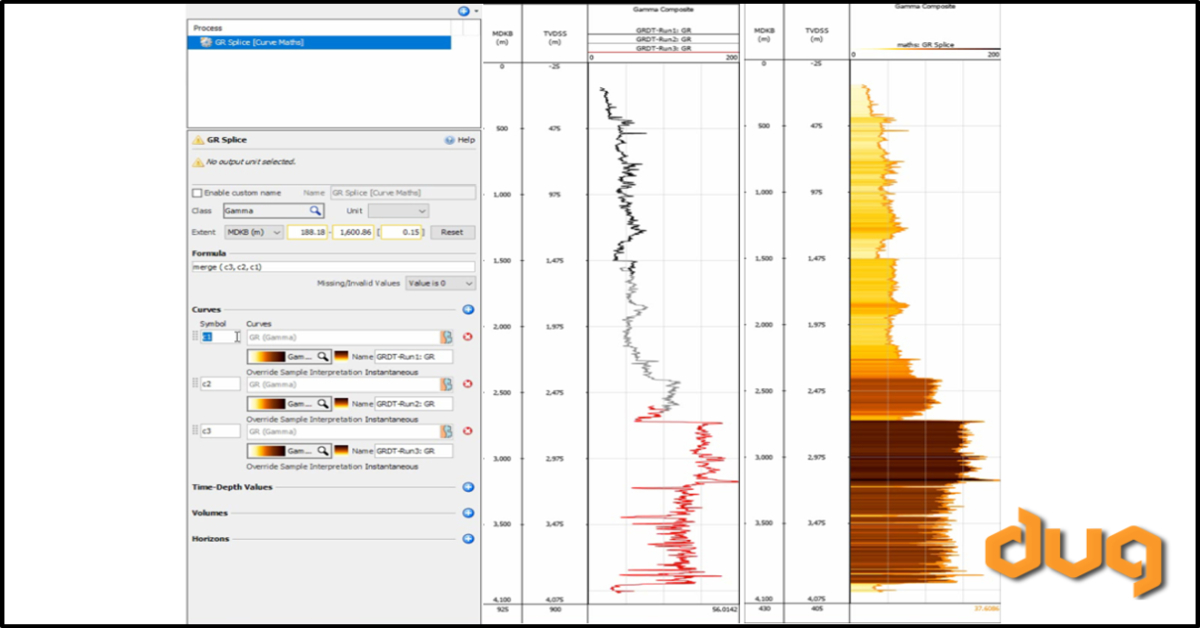 DUG Insight: Splice log curves.